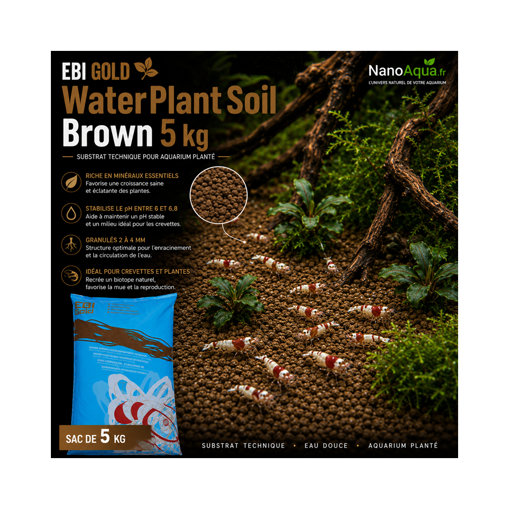 EBI GOLD WATERPLANT SOIL BROWN  5KG