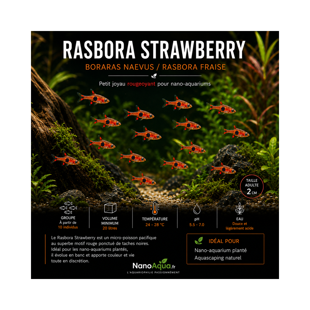 RASBORA STRAWBERRY / BORARAS NAEVUS / RASBORA FRAISE