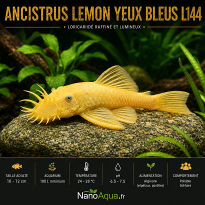 ANCISTRUS LEMON YEUX BLEUS L144
