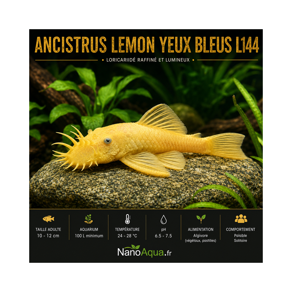 ANCISTRUS LEMON YEUX BLEUS L144