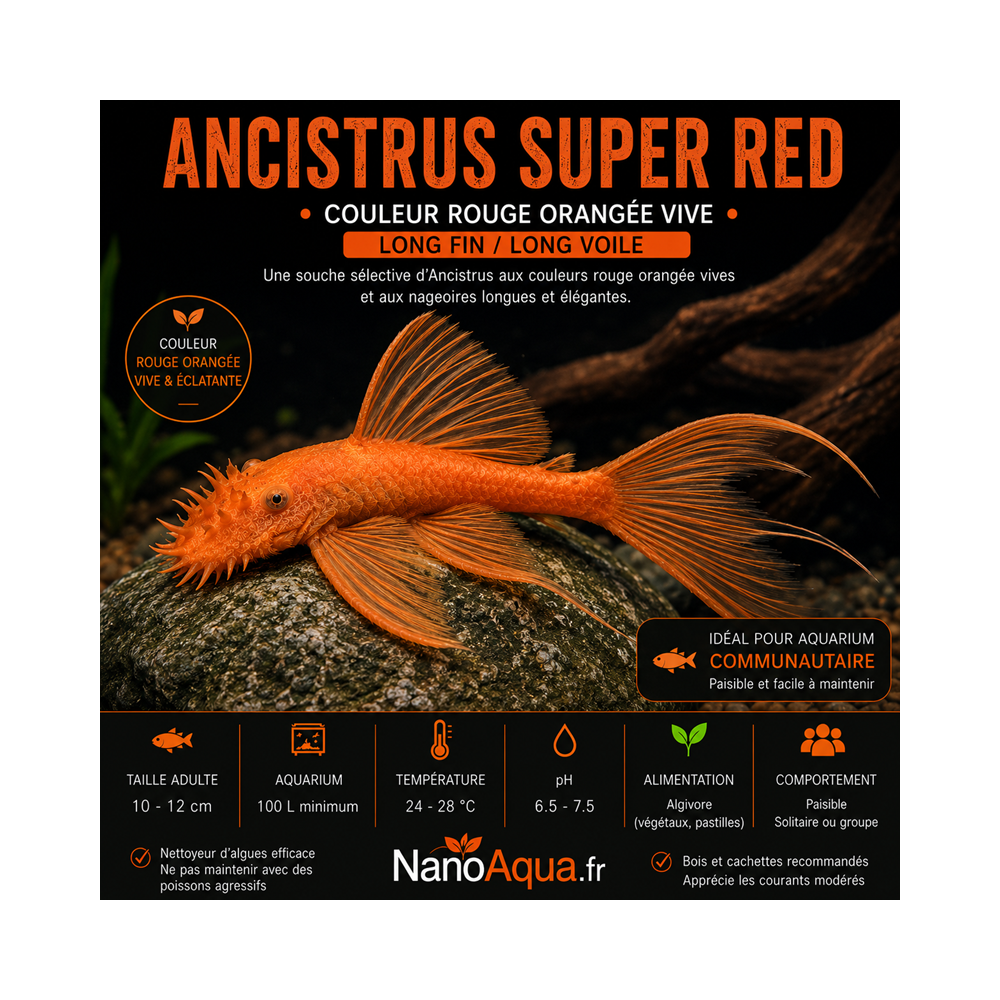 ANCISTRUS SUPER RED LONG FIN / LONG VOILE