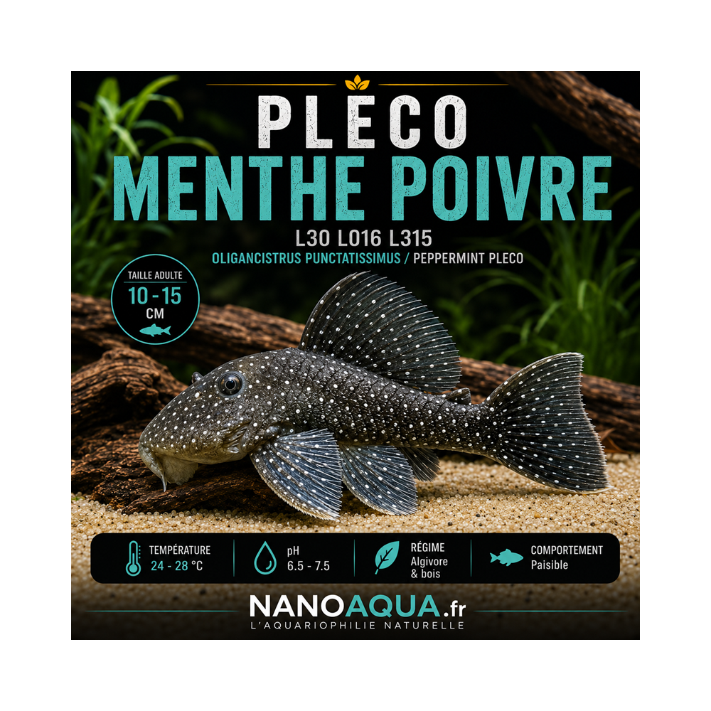 PLECO MENTHE POIVRE / L30 L016 L315 OLIGANCISTRUS PUNCTATISSIMUS / PEPPERMINT PLECO