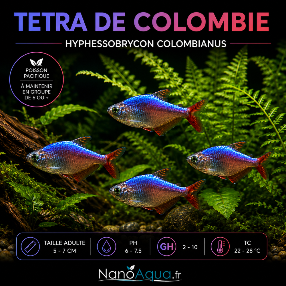 TETRA DE COLOMBIE / HYPHESSOBRYCON COLOMBIANUS