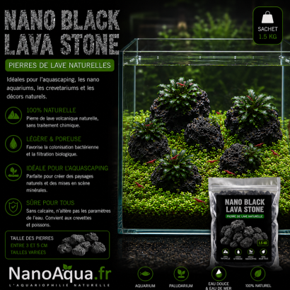 NANO BLACK LAVA STONE / Sachet 1.5 kg