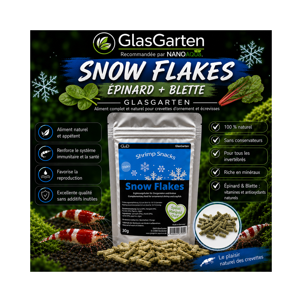GLASGARTEN SNOW FLAKES EPINARD+BLETTE