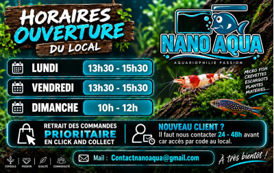HORAIRES LOCAL OUVERTURE NANO AQUA
